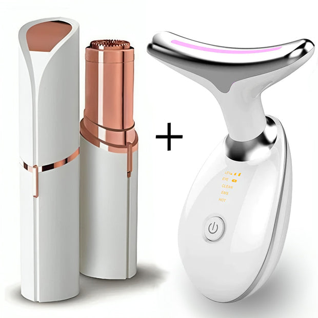 Facial Neck Massager And EYEBROW TRIMMER.