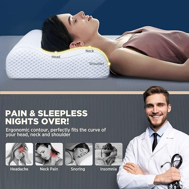 Memory Foam Pillow for Sleeping Orthopedic Pillow for Neck Pain.
