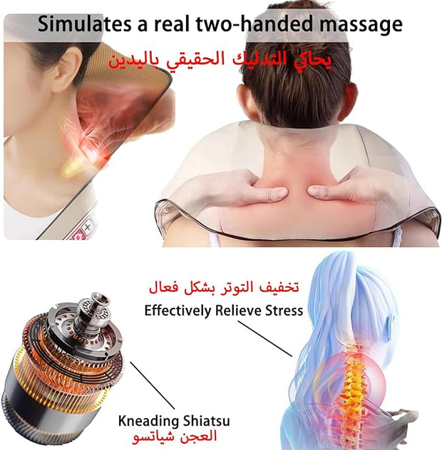 Neck Back Deep Shiatsu Massager with Soothing Heat.