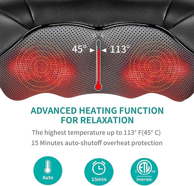 Neck and Back Massager with Soothing Heat.
